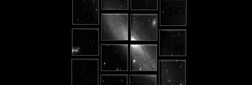 Engineering image obtained during the technical first light of JPCam camera, installed in the JST250 telescope at Javalambre Astrophysical Observatory. The image corresponds to a single exposure of 300 seconds in g band. Pre-reduction corrections were only applied (bias and flatfield). Neither cosmetic corrections nor further scientific calibration steps have been implemented. It shows the Andromeda Galaxy (M31), located 2.5 million light years away, and which has an angular diameter in the sky equivalent to seven full moons, being the largest extragalactic object that can be seen in the northern hemisphere. Credit: Centro de Estudios de Física del Cosmos de Aragón (CEFCA).